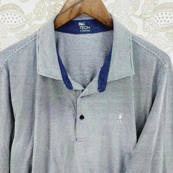 F&G Tech‎ Men's Long Sleeve Polo Shirt Striped XL - Picture 4 of 7